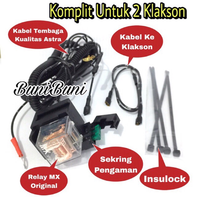 Kabel Set Relay Komplit Untuk Klakson &amp; Starter / Stater Mobil Premium Quality