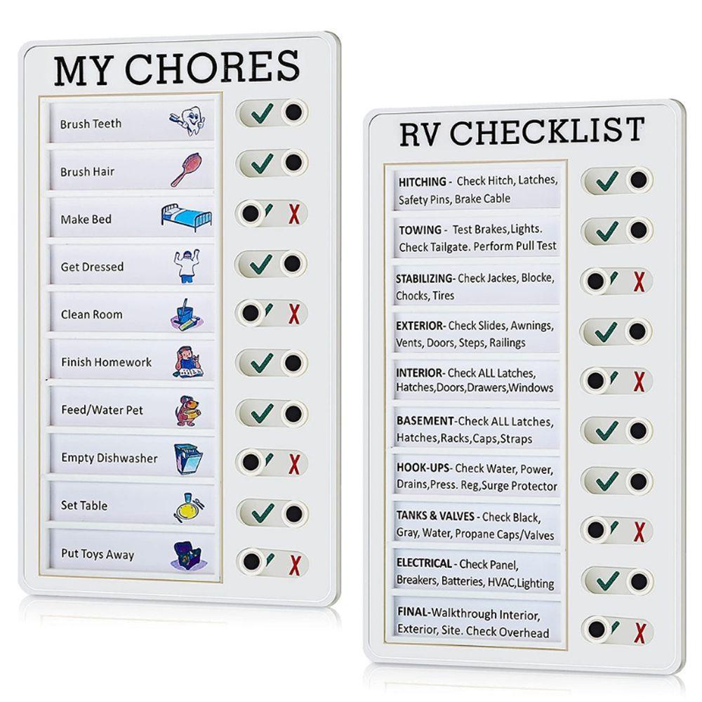 Mxbeauty Memo Checklist Note Board Portable Alat Pengingat Check List Board Daily Care To do List Chore List Papan Memo