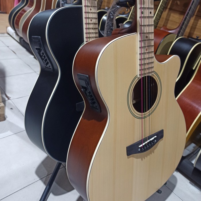 MURAH gitar akustik elektrik Cort Custom - Hitam