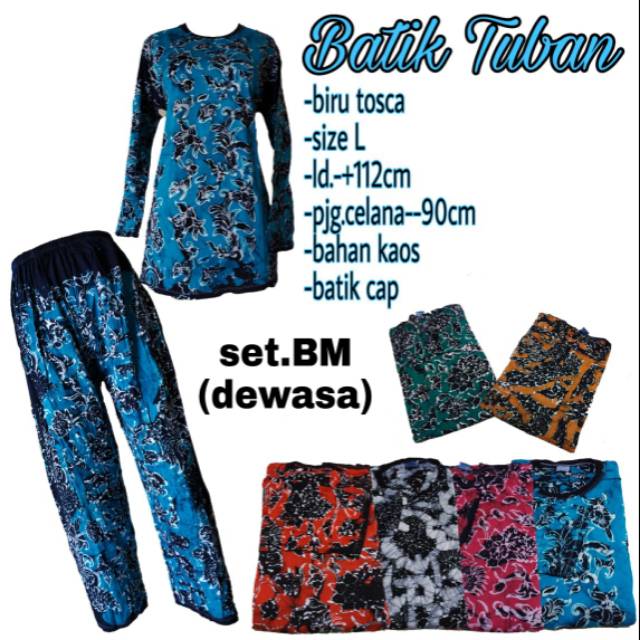 Baju batik Tuban stelan panjang baby doll
