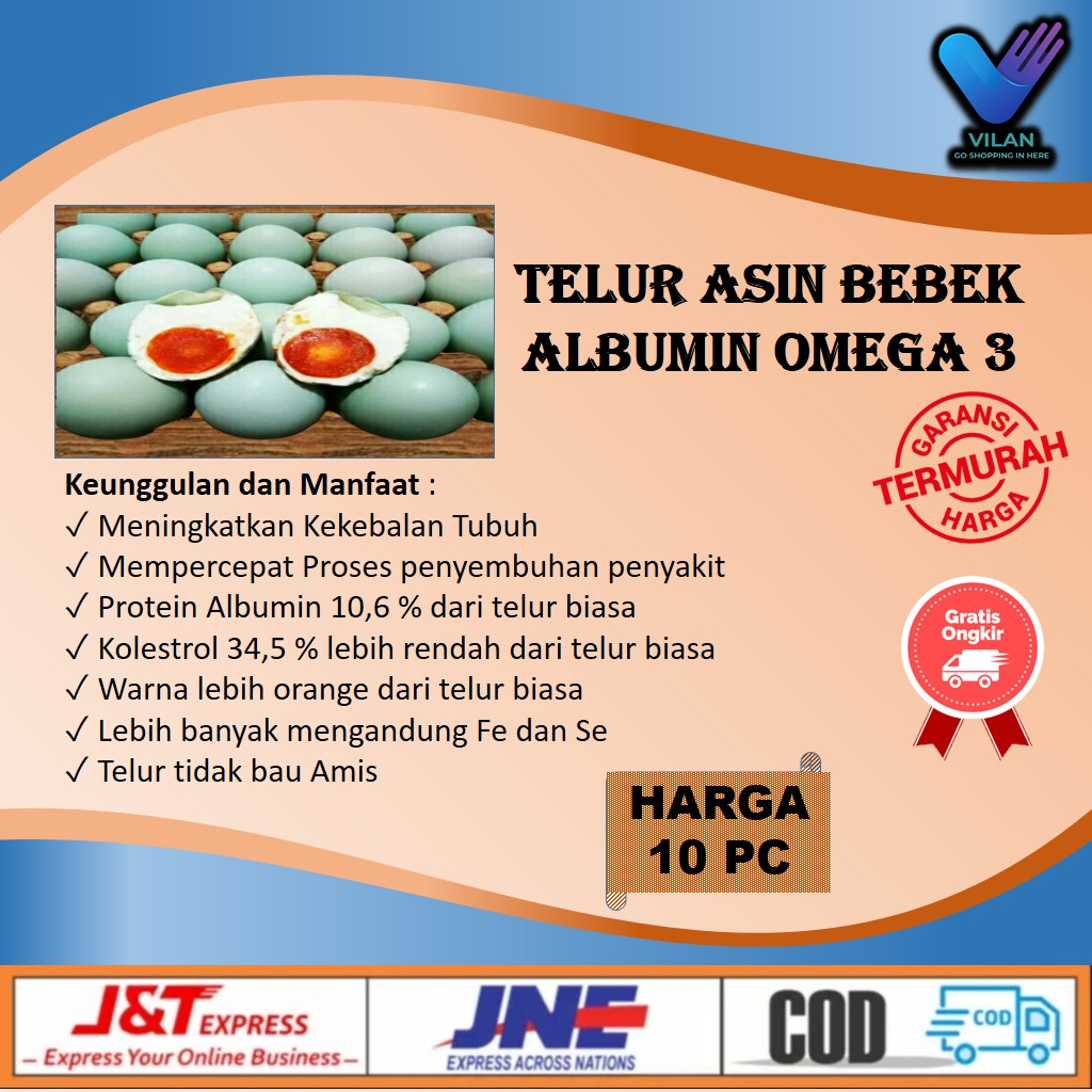 

TELUR ASIN MASIR BEBEK ALBUMIN OMEGA 3 TELUR ASIN MASIR TELOR BEBEK TELUR ORGANIK 10 BUTIR