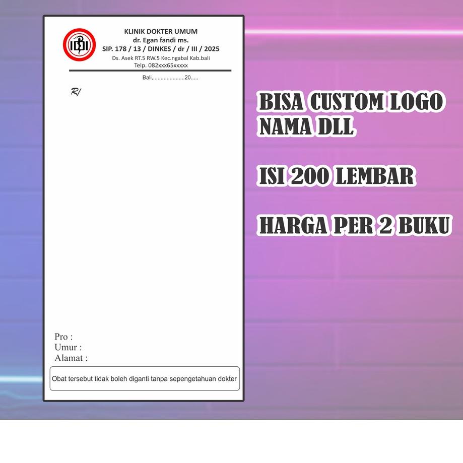 

[RuQ㊙] BLANGKO NOTA RESEP - RESEP ISI 200 LEMBAR/ 2 BUKU |Lagi dizcon