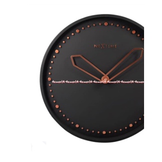 Nextime Wall Clock Cross Black 35cm Jam Dinding Bulat Hitam Orange Next Time Nexttime