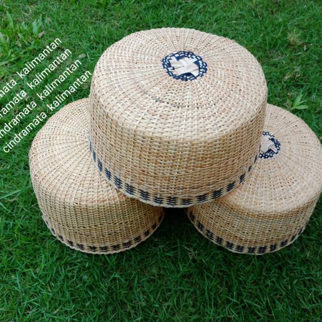 Peci kulit rotan bulat asli Kalimantan