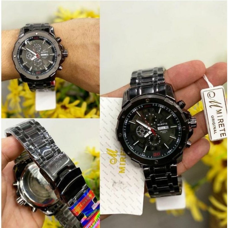 JAM TANGAN PRIA NEW EDITION MIRETE RANTAI STAINLIS TAHAN AIR ORIGINAL//JAM TANGAN PRIA ANALOG KEKINIAN TERLARIS//JAM TANGAN PRIA KASUAL MEWAH BISA COD