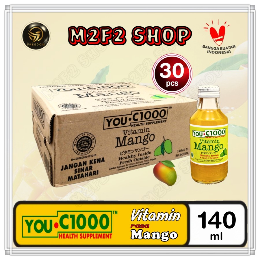 

YOU C1000 | C 1000 Vitamin Mango | Mangga Botol Beling - 140 ml (Kemasan Karton)