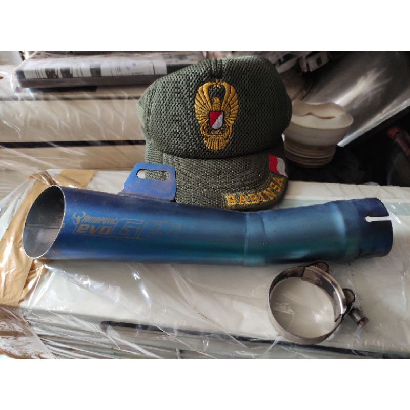Kenalpot Akrapovic Evo GP Bluemon (Silincer Only) Inlet 50 (Bekas Pakai Di Ninja 250) Suara Gahar Ka