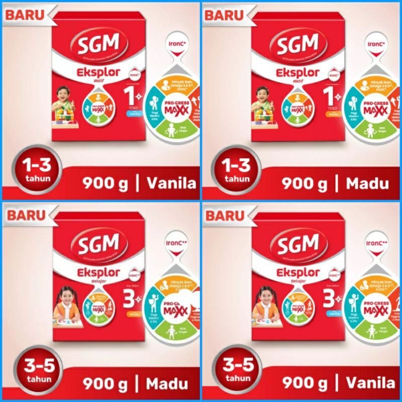 Sgm 1+ plus madu 900g , sgm 1+ vanilla 900g , sgm 3+ madu 900g , sgm 3+ vanilla 900g