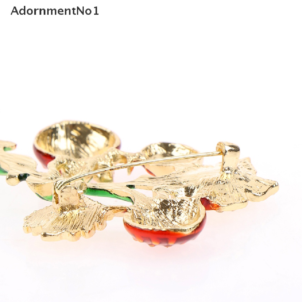 (AdornmentNo1) Bros Pin Enamel Bentuk Buah Strawberry Merah Untuk Wanita