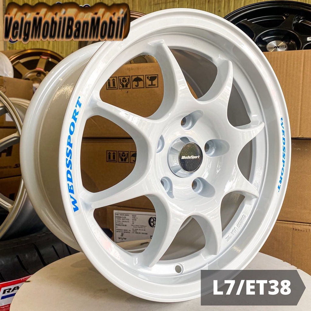 velg racing wedssport TC05 R15x7 pcd 5x114,3  ET38 Putih  velg mobil ring 15