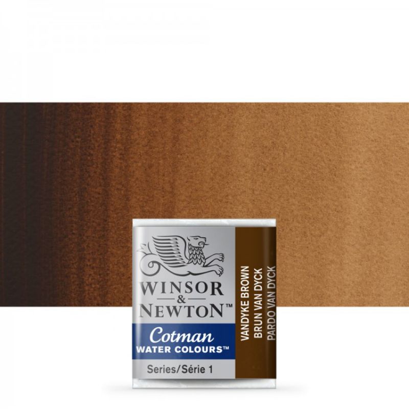 

CAT AIR COTMAN WATER COLOURS HALF PAN VANDYKE BROWN WINSOR & NEWTON