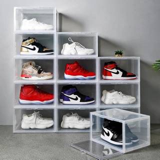 Shoe Box Xl Tempat Sepatu Kotak Sepatu Transparan Sneakers Kotak Sepatu Lipat Tempat Penyimpanan Shopee Indonesia