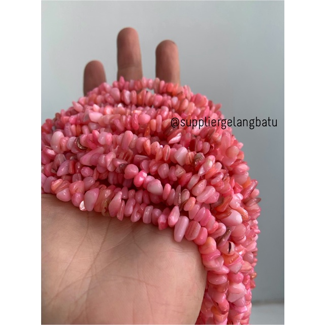 kerikil kerang pink borneo 1cm bahan batu campuran aksesoris warna