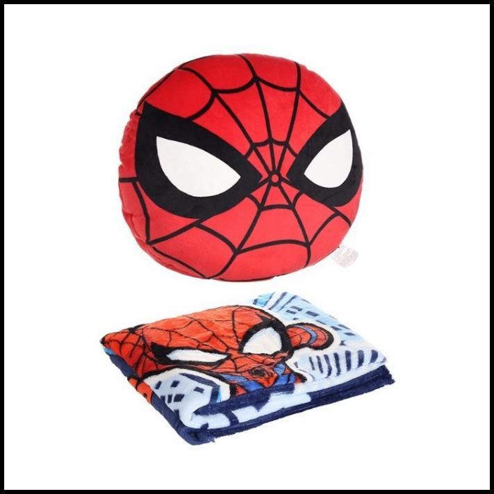 Miniso X Marvel Colletion Cushion & Blanket - Spiderman Balmut