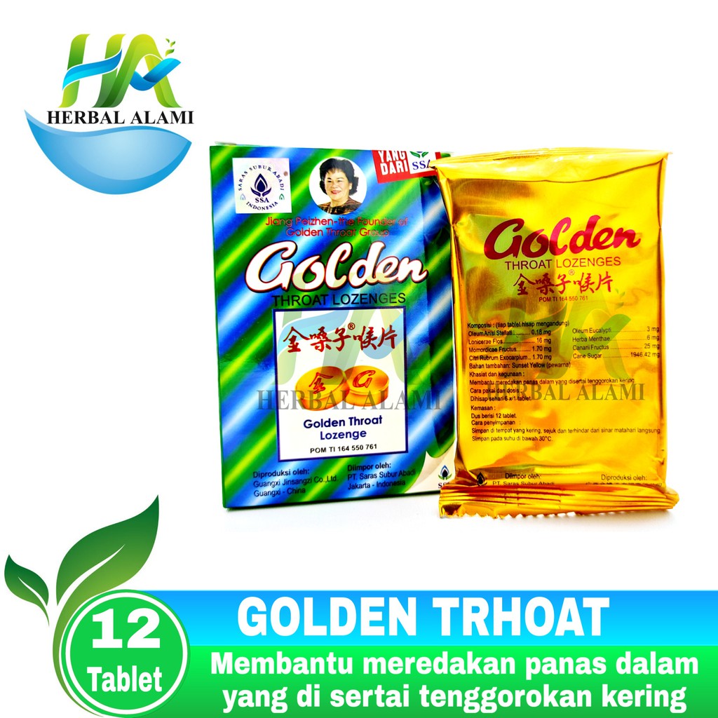 GOLDEN THROAT LOZENGES - Obat Permen Pereda Sakit Tenggorokan