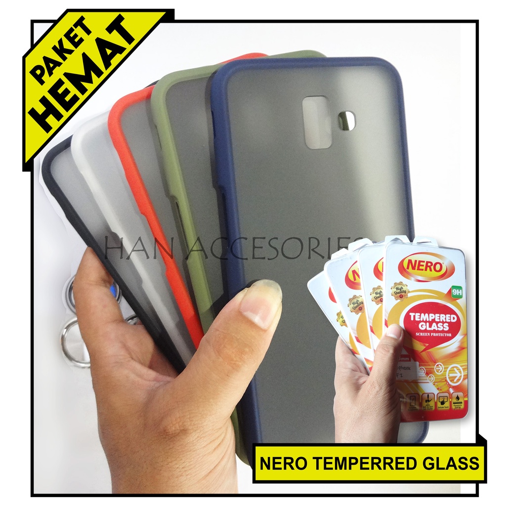 (PAKET HEMAT) Case Fuze Dove + Temperred Glass Samsung Galaxy J6+/J2 PRIME/J5 2015/J7 PRIME/J7 2015/J7 CORE/M31/M21 Hardcase / Matte Colour / Case Candy