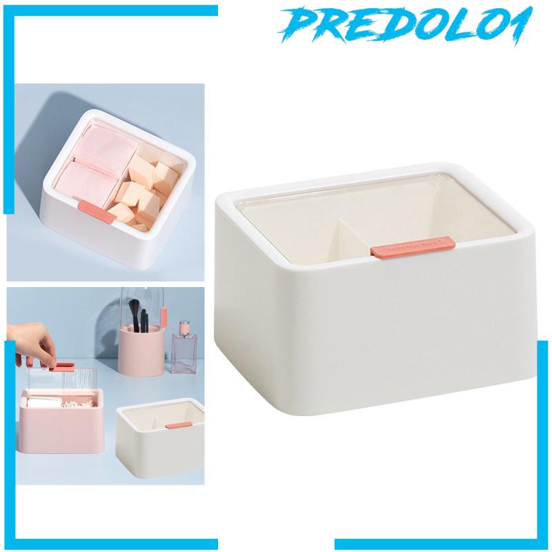 (Predolo1) Kotak Penyimpanan Kapas / Lipstick Bahan Abs Anti Debu Untuk Meja / Kamar Mandi