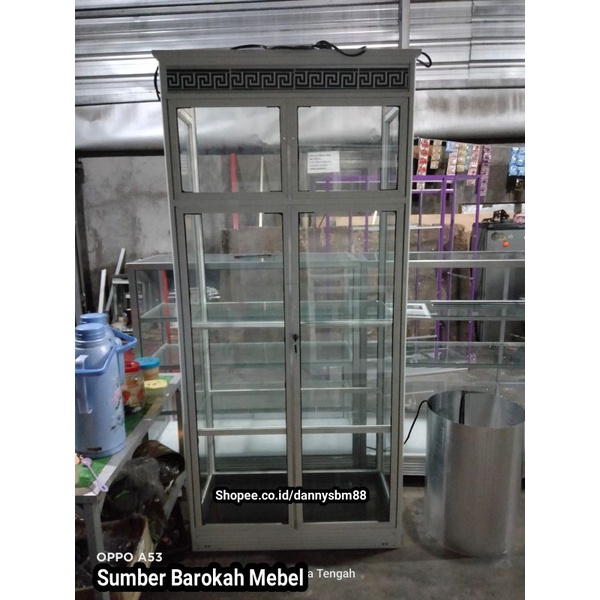 PROMO RAMADHAN Lemari kaca / lemari tas / lemari boneka / rak tas boneka 78 full kaca spandel (Hanya
