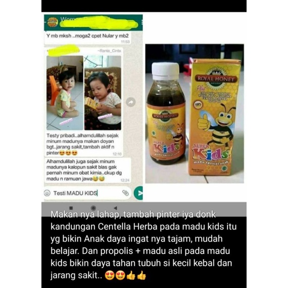 Madu Super Kids herbal Nasa/Penambah Nafsu makan/Mencerdaskan