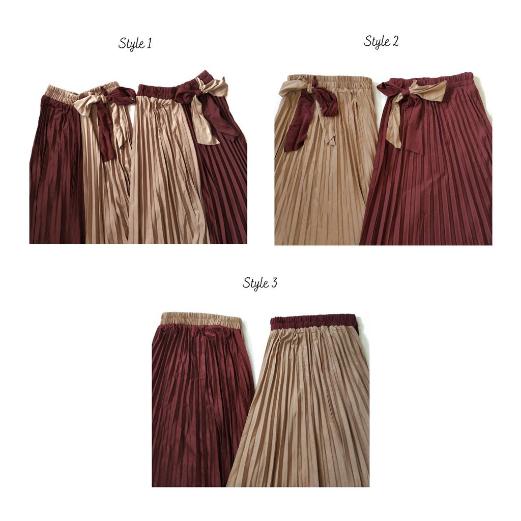 ROK PANJANG PLISKET AKSEN KANCING - KIREINA BUTTON PLEATS SKIRT DEEWIDIY