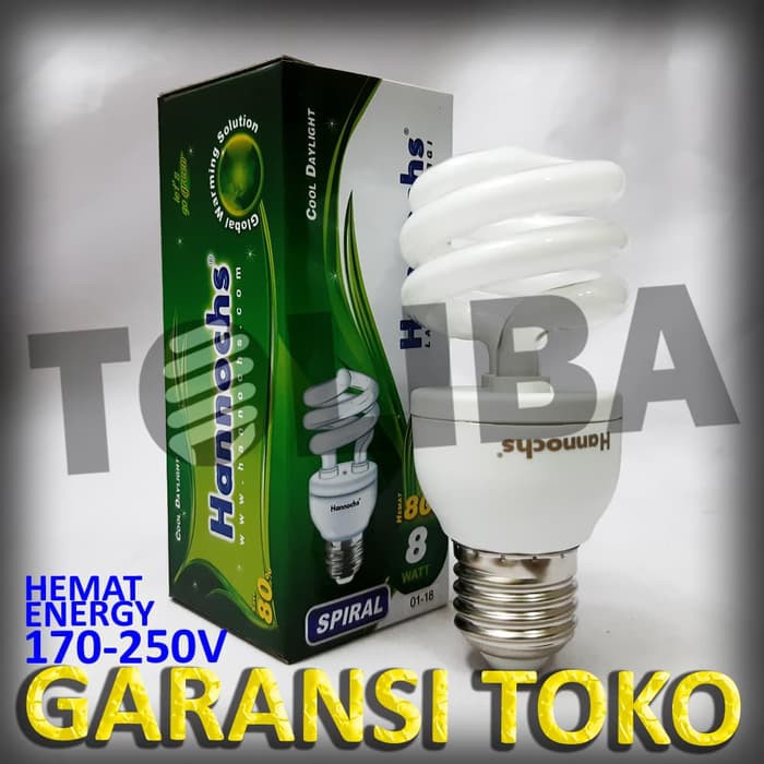 lampu hannochs hanochs tornado 8w 8watt 8 watt 8 w lampu spiral sni