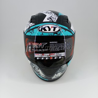 Helm KYT R10 Seri 3 Black Aqua Blue R-10 Full Face Biru Muda Toska ada