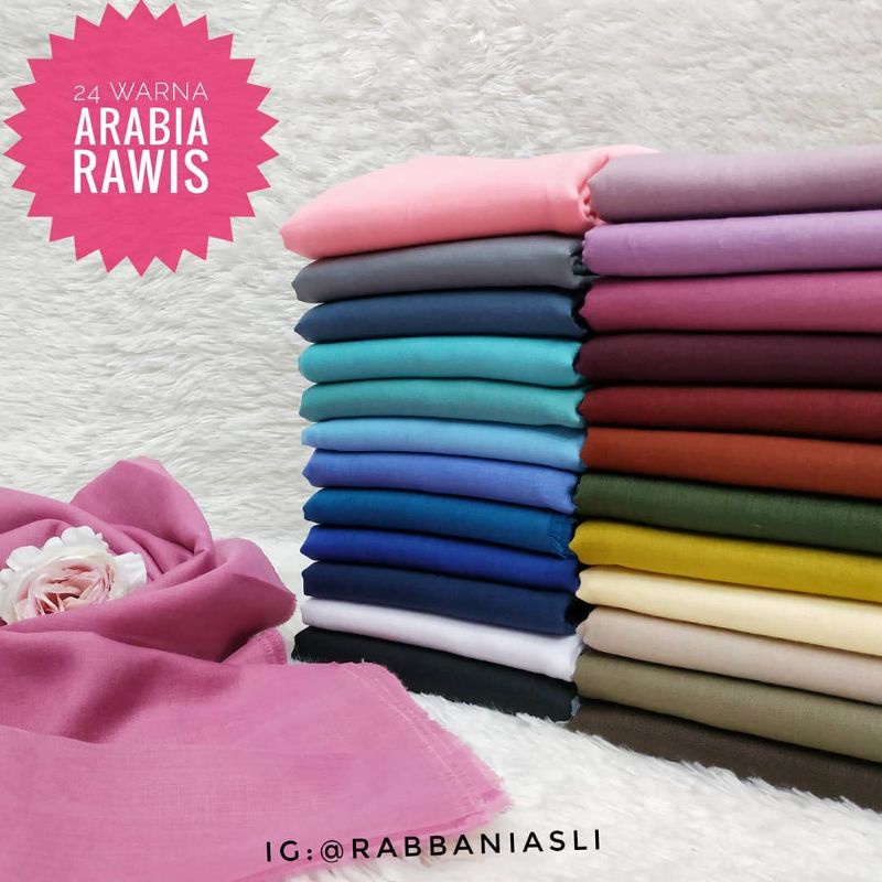 RABBANI Kerudung Segi Empat Polos Rabbani NEW ARABIA Warna Lengkap