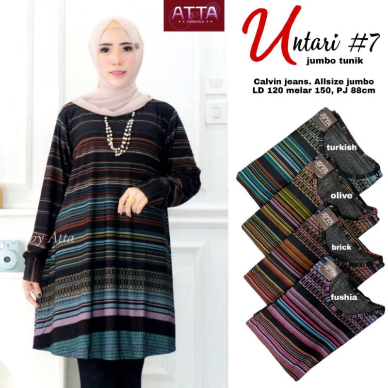 Tunik calvin jeans jumbo LD120-140 no busui asli cantik