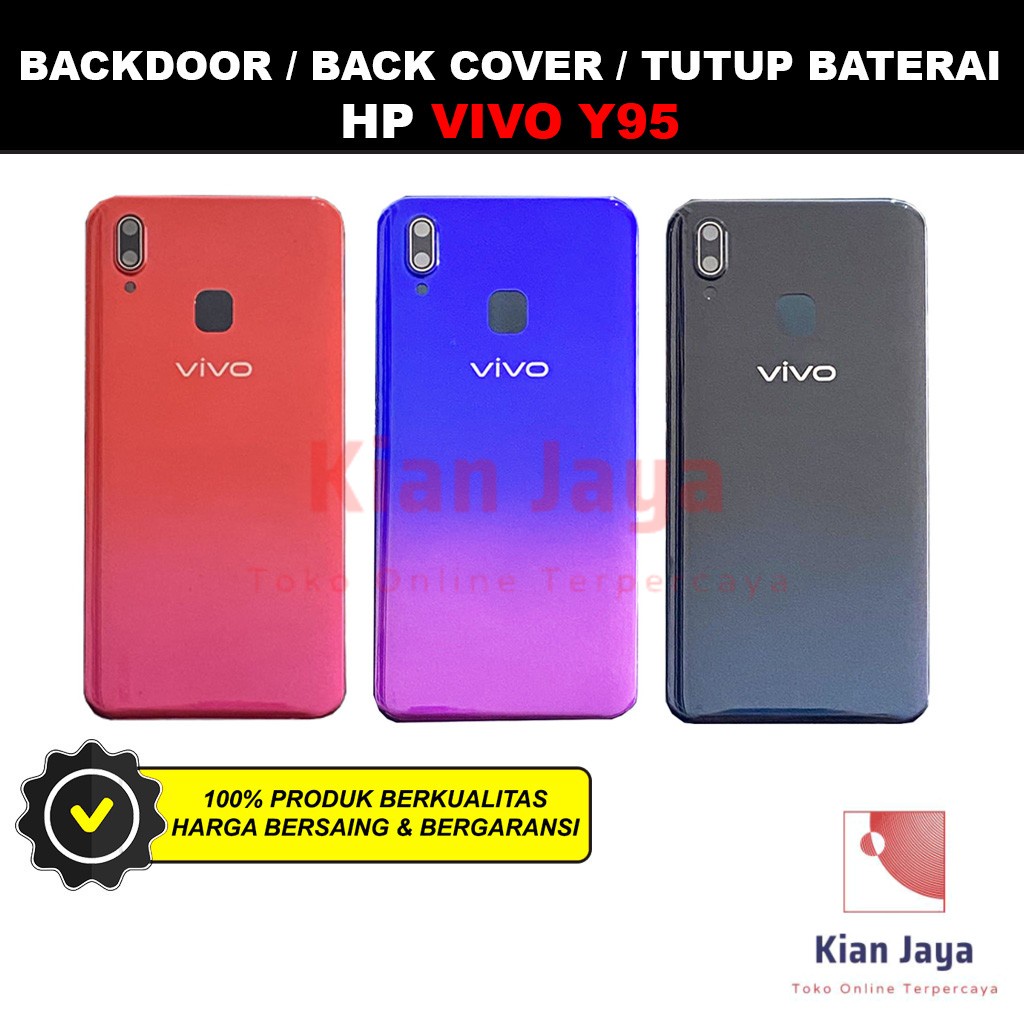 Backdoor Vivo Y95 Back Cover Tutup Belakang Baterai Cassing Casing Backcase Original