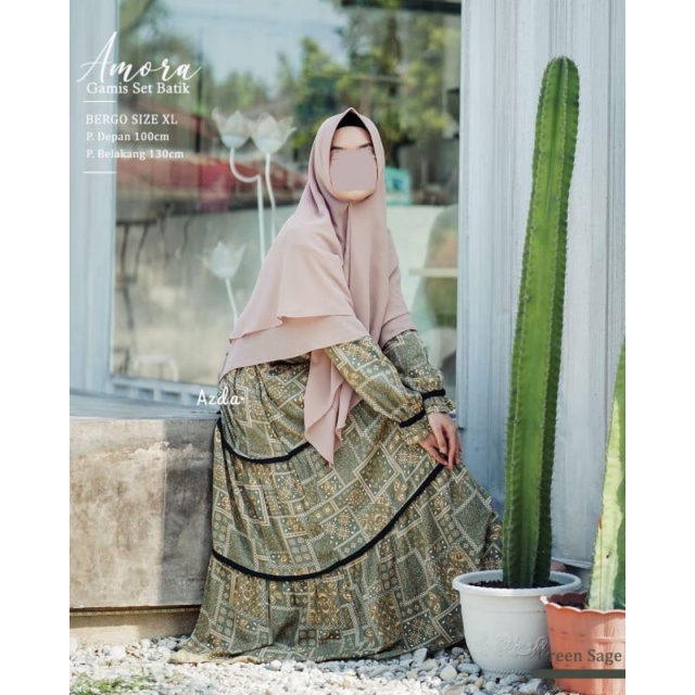 Gamis Set Amora flowers dan Batik by Azda free cadar