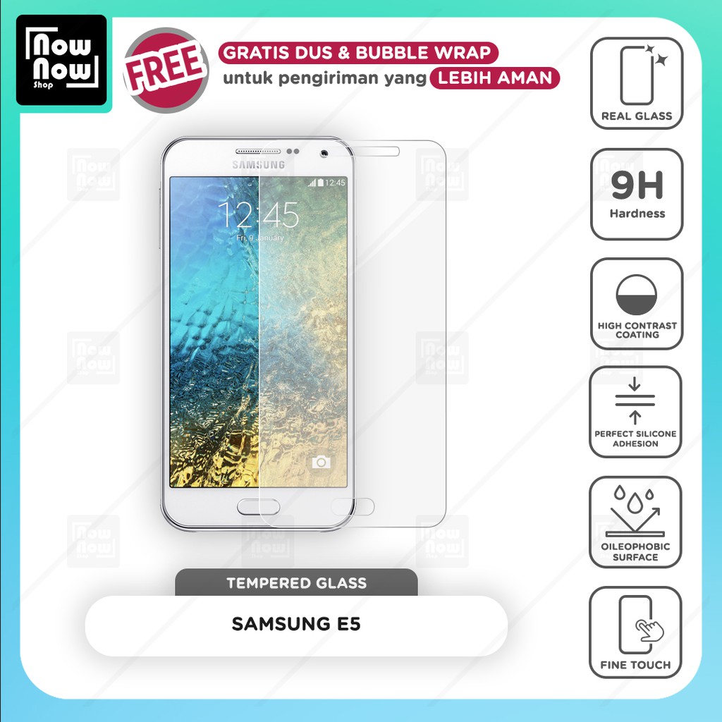 Tempered Glass Anti Gores Samsung E5 Screen Guard Protector 9H Kaca Temperglass