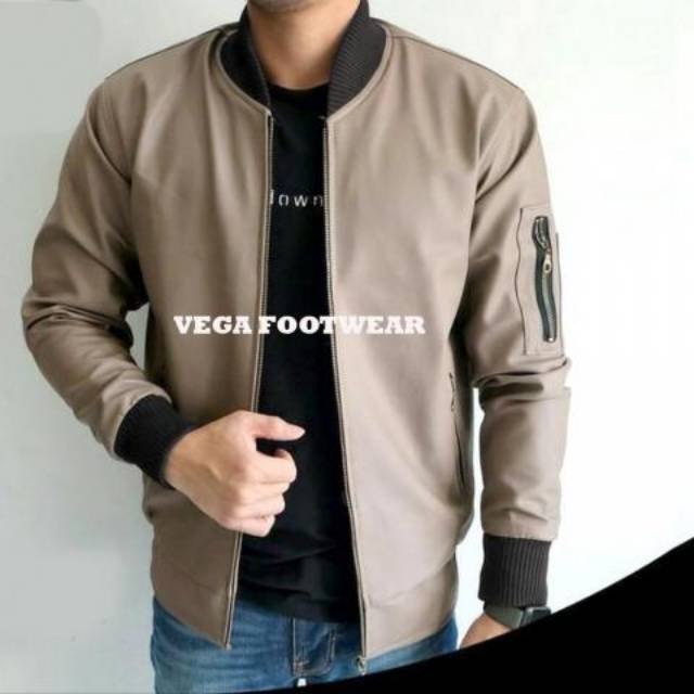 Jaket kulit domba asli  pria elegant brownie ARL  033 silver stone RFLA