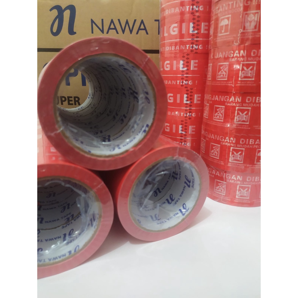 

Lakban FRAGILE merah 48mm x 100 Yard BC
