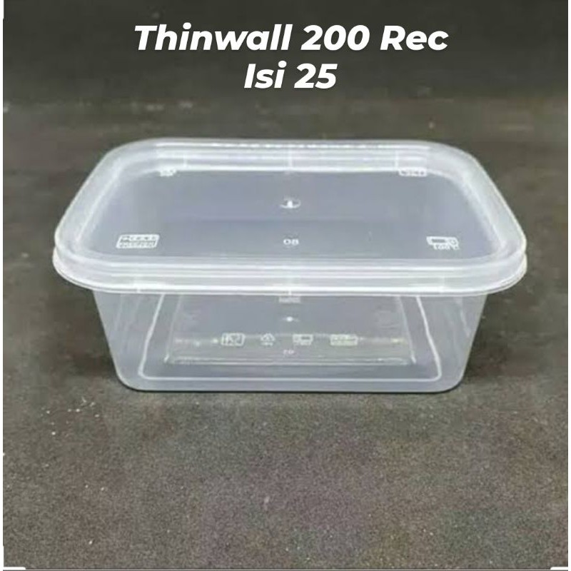 Thinwall 200ml isi 25 200 ml DM kotak panjang Kotak Makan Dessert Box Rectangel Food tempat slime