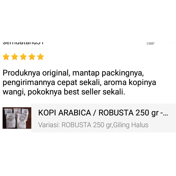 KOPI ARABICA / ROBUSTA 250 gr - AROMA BANDUNG Fresh Asli Bubuk Giling Halus /Medium /Kasar /Biji - Indonesia Coffee - Tokomart Shop