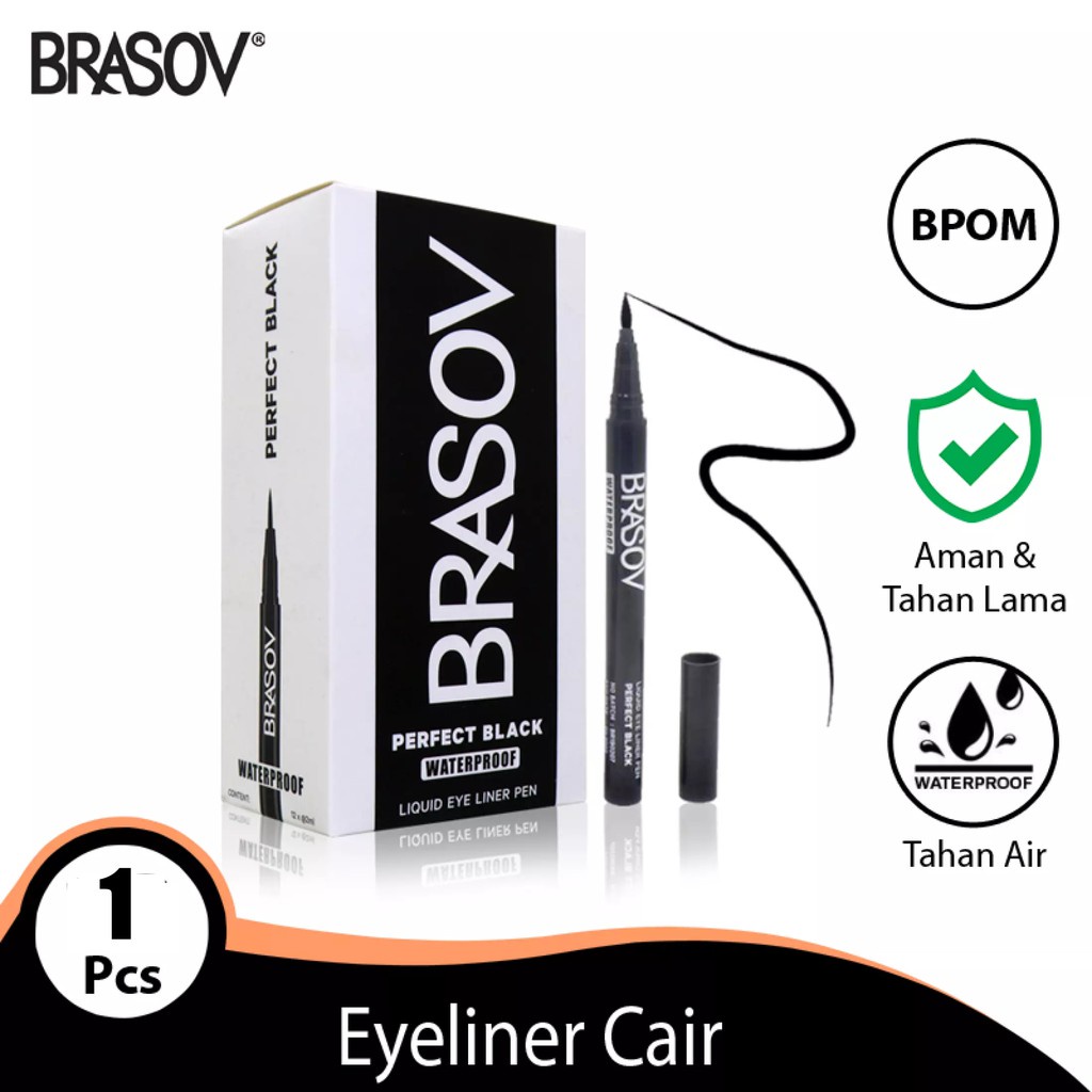 ⭐ BAGUS ⭐ BRASOV EYELINER PENCIL / PEN | Pensil Black  Silver White