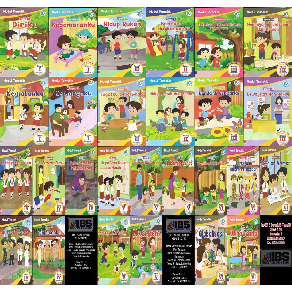 PAKET LKS Tematik Kelas 1 2 3 4 5 & 6 SD/MI Semester 1