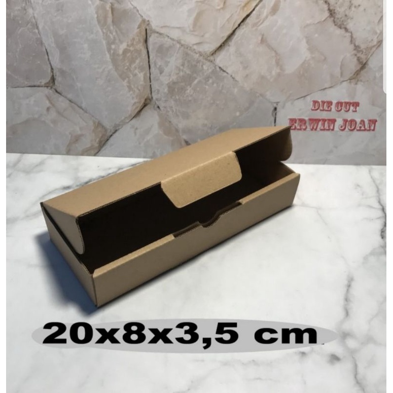 

kardus uk. 20x8x3,5 cm kotak box karton Die Cut