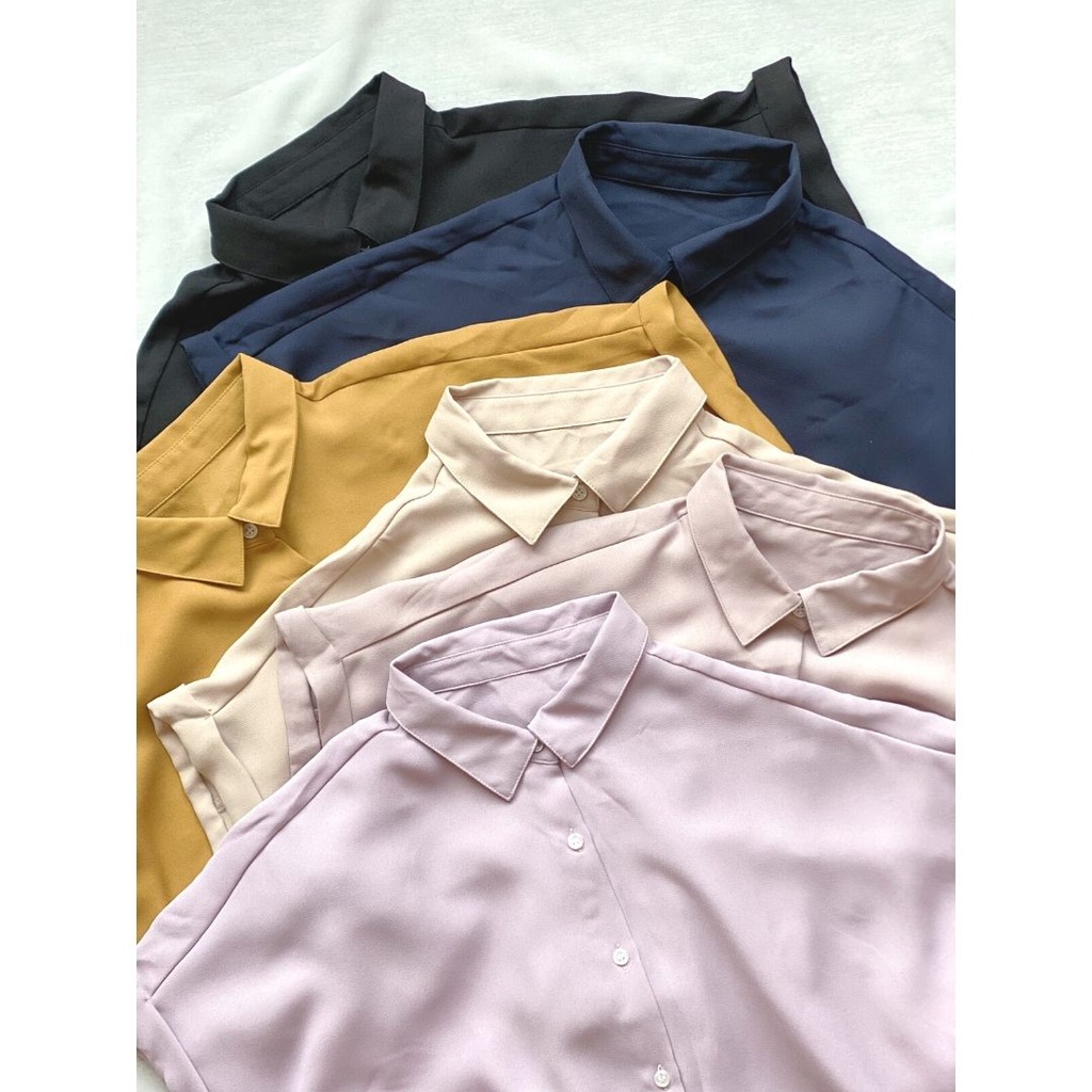 GU Uniqlo Airy Blouse - Shortsleeve Blouse Wanita Casual Original-4