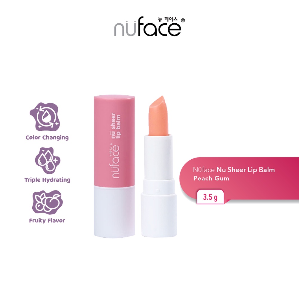 Nuface Nu Sheer Lip Balm Pelembab Bibir Peach Gum