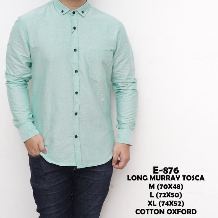 Promo Kemeja polos pria green mint Murah
