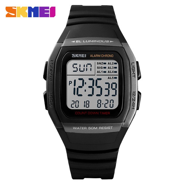 JAM TANGAN DIGITAL KOTAK ORIGINAL SKMEI 1278 - JAM TANGAN KOTAK PRIA ANTI AIR MURAH