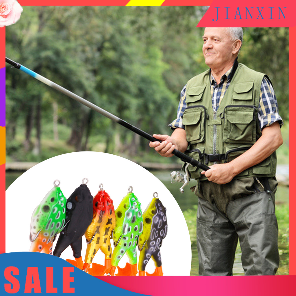 [Jianxin] Umpan Pancing Soft Bait Bentuk Katak Mata 3d Panjang 9cm