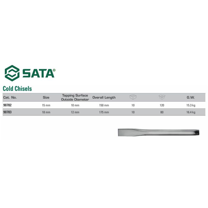 

UKIR-ALAT- PAHAT 90783 COLD CHISEL 18MM SATA -ALAT-UKIR.