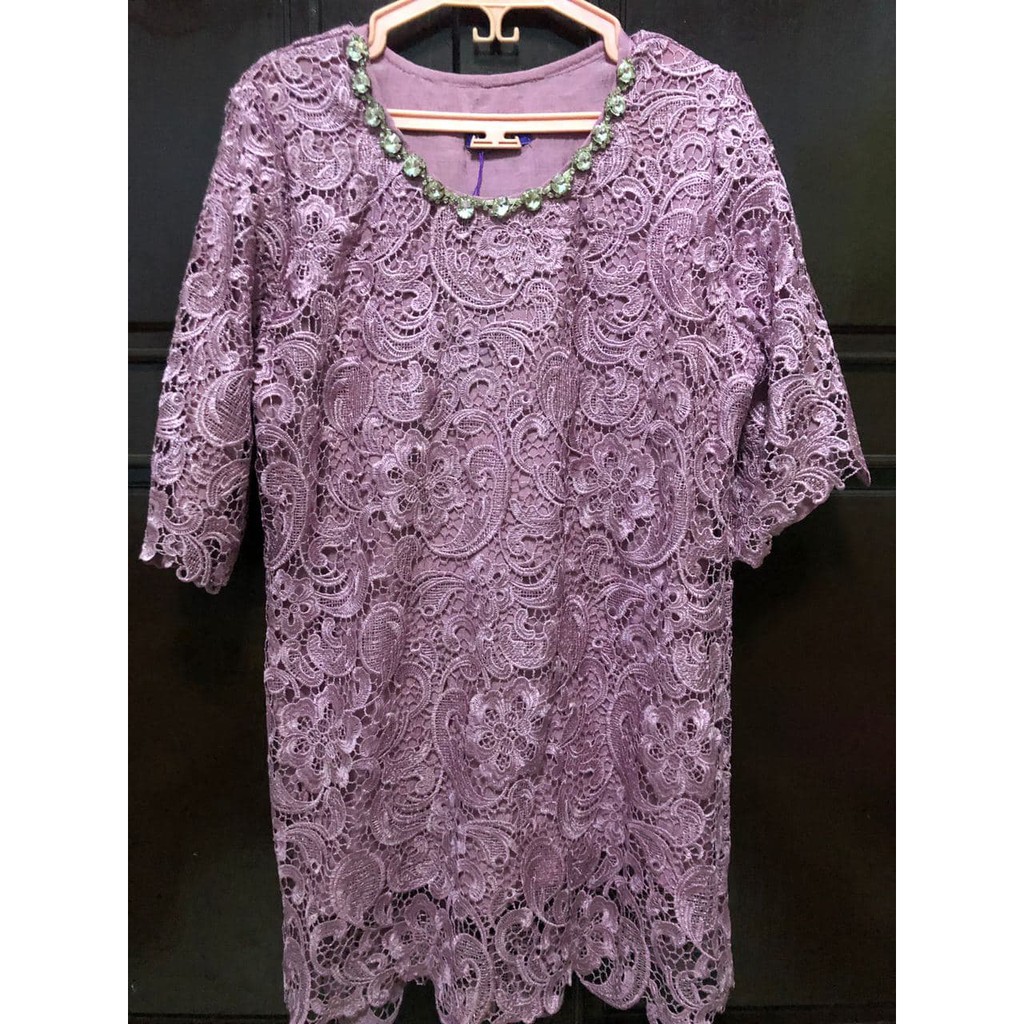 Baju Atasan Full Brukat (ungu)