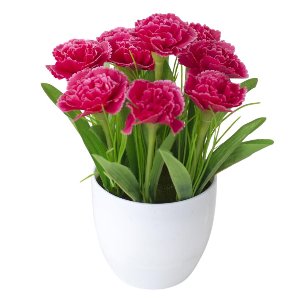 NM815 Bunga Plastik / Pajangan Bunga Artificial / Vas Bulat-Fanta