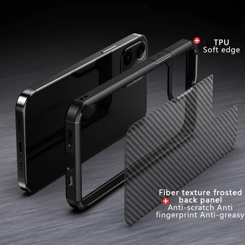 Soft Case Pelindung Bahan Carbon Fiber Transparan Untuk Iphone 11 12 Pro Max X Xs Max Xr 7 8 Plus Se 2020 12 Minicase