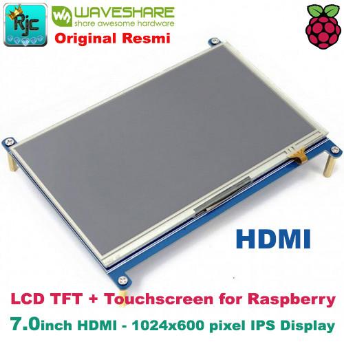 LCD WAVESHARE 7" 7 inch HDMI TFT LCD Resitive Touchscreen Raspberry