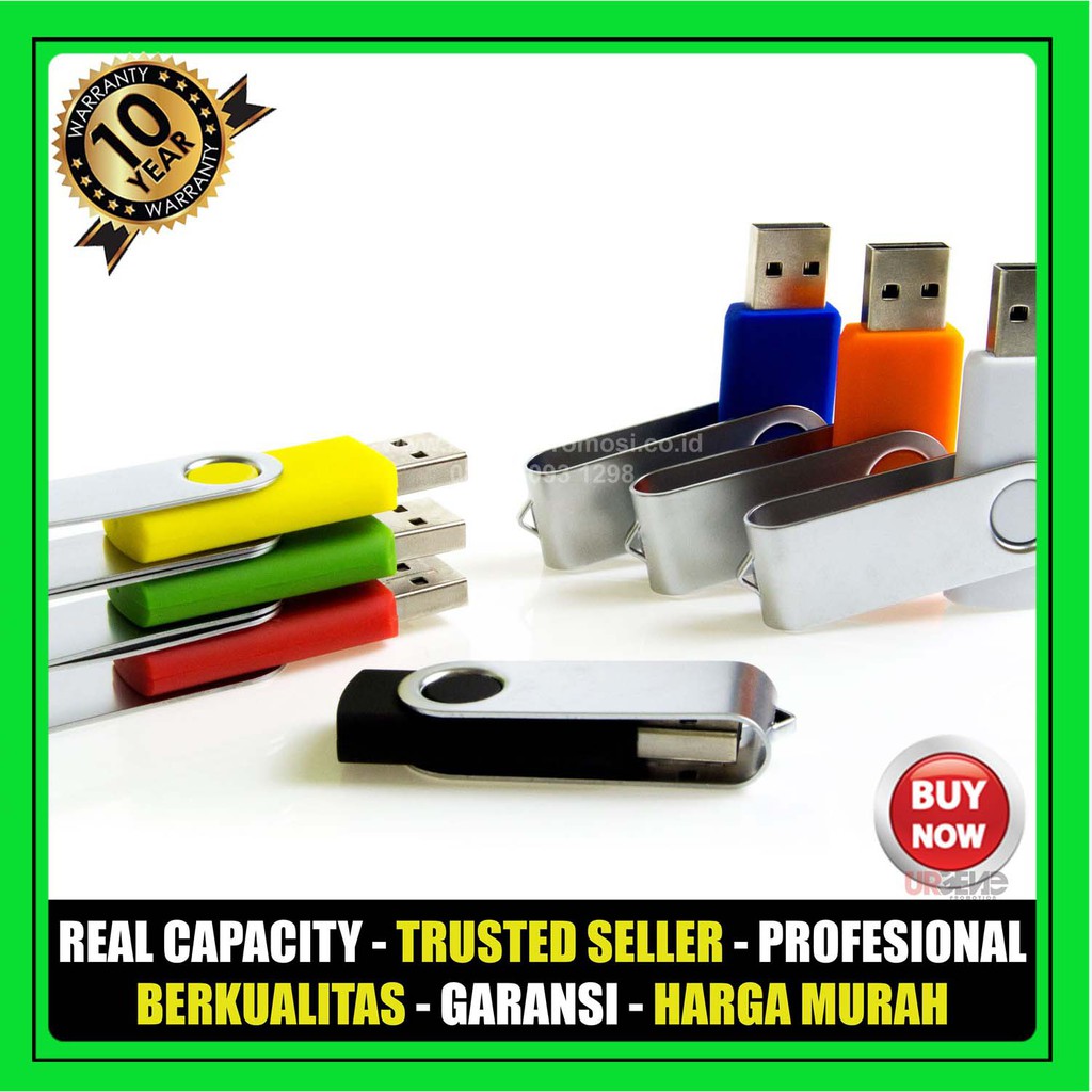 Souvenir Flashdisk USB swivel Plastik 4GB 8GB 16GB 32GB Garansi Chip 10 th - FDPL11