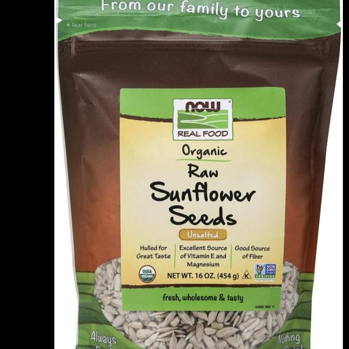 

---Terbaru--- NOW Foods Sunflower Seeds Raw and Unsalted Hulled non GMO 454gr